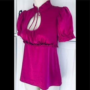 Betsey Johnson Tops - BETSEY JOHNSON Victorian Puff Sleeve Silk Blouse 2 Betsey Johnson Tops - BETSEY JOHNSON Victorian Puff Sleeve Silk Blouse 2